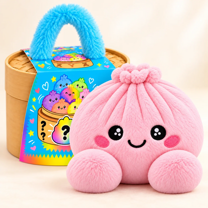 Peluches squishy Dumpling avec panier vapeur