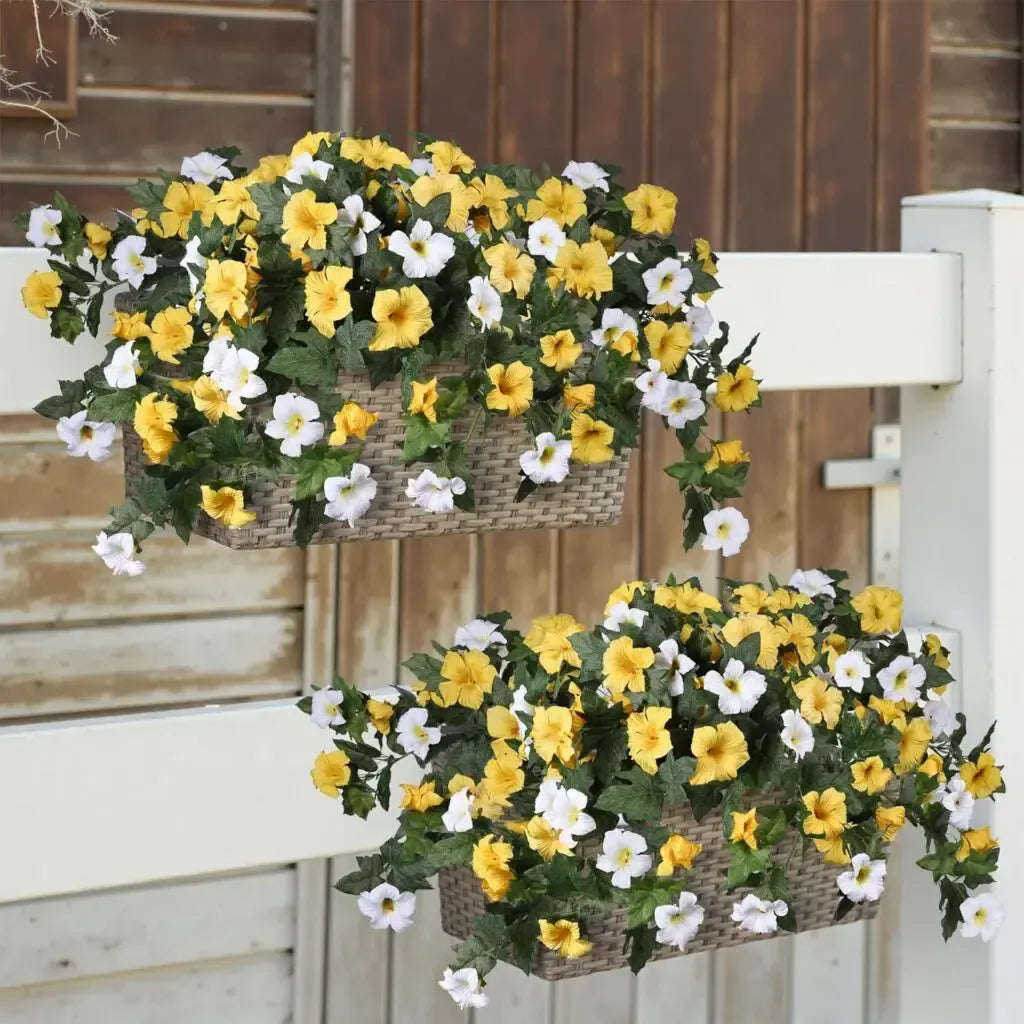 Pétunias artificiels, lot de 2 – Toujours magnifiquement fleuris