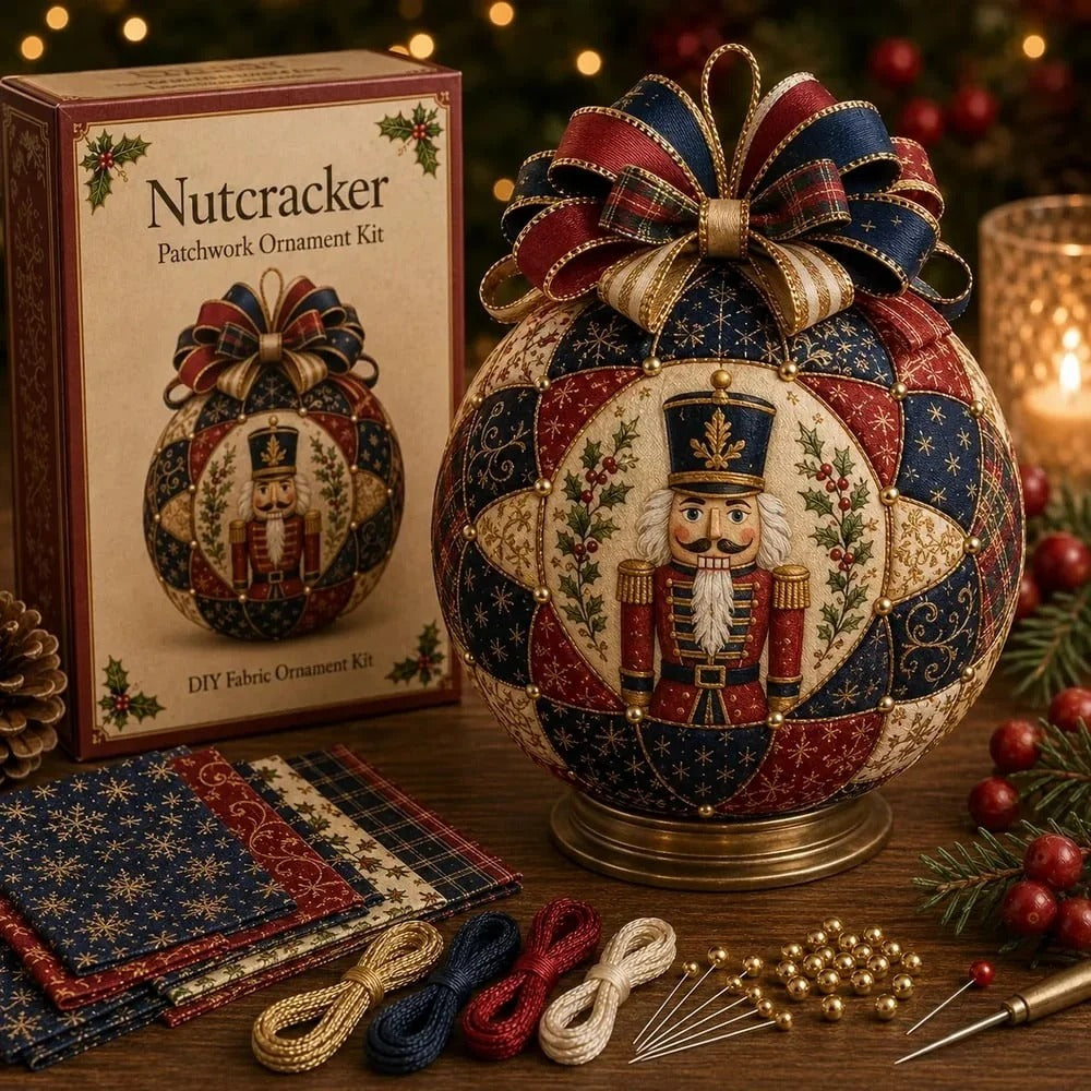 Kit DIY de boules de Noël en patchwork