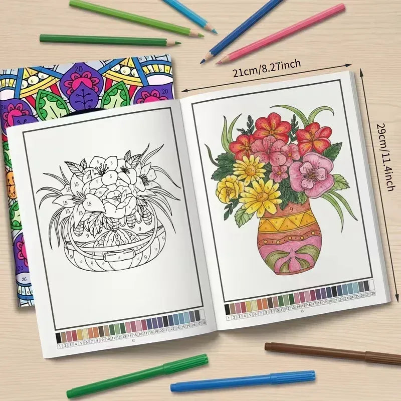 Livre de Coloriage par Numéros pour Adultes