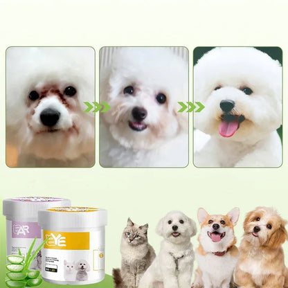 Lingettes sans alcool pour les yeux et les oreilles des animaux