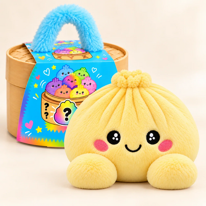 Peluches squishy Dumpling avec panier vapeur