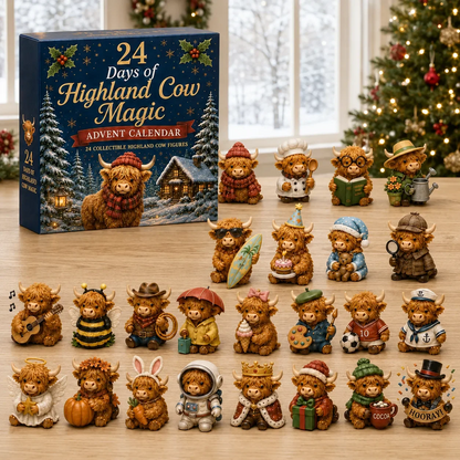Calendrier de l’Avent 4 jours avec vache Highland