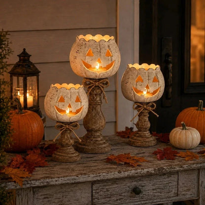 Bougeoir citrouille pour Halloween