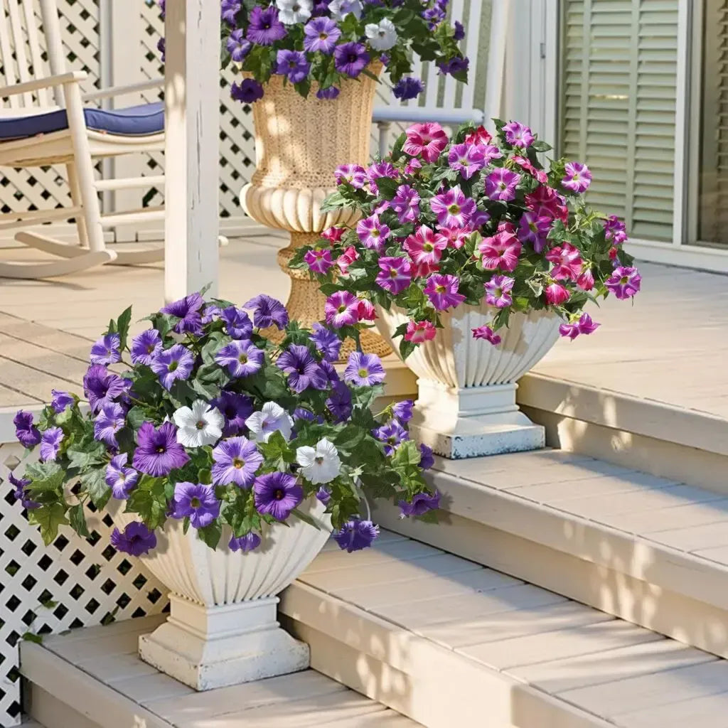 Pétunias artificiels, lot de 2 – Toujours magnifiquement fleuris