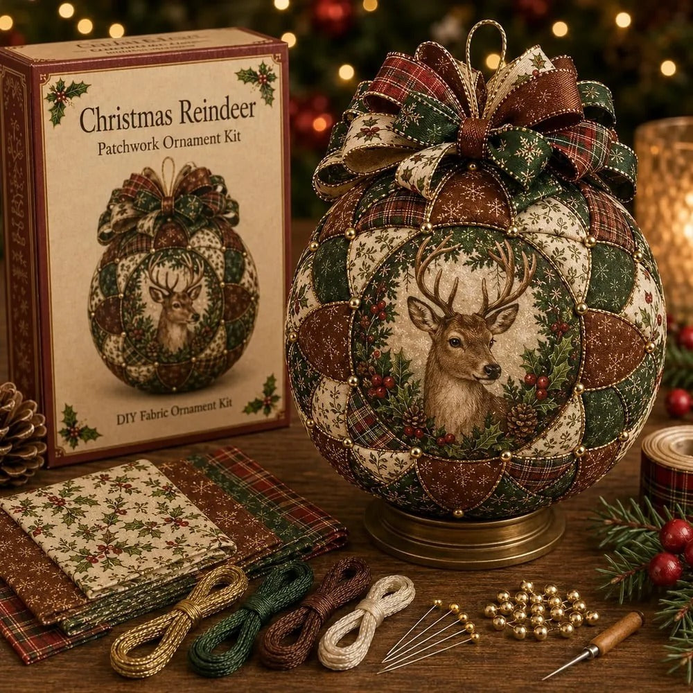 Kit DIY de boules de Noël en patchwork
