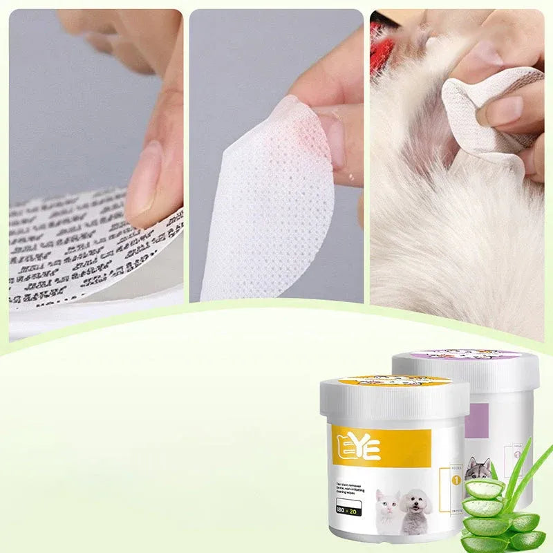 Lingettes sans alcool pour les yeux et les oreilles des animaux
