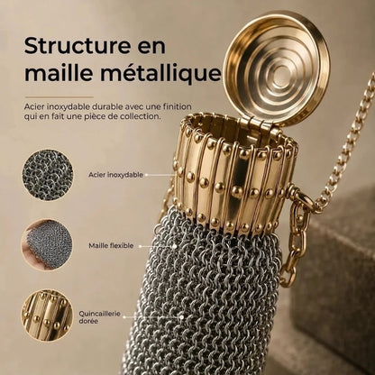 Porte-monnaie vintage en maille métallique pour petits objets